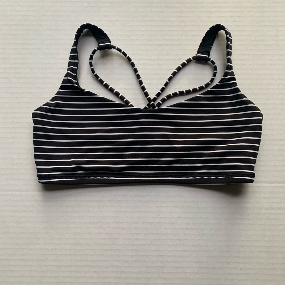 Lululemon small black and white striped bralette, no padding